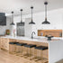 Industrial Barn Pendant Light Rod Adjustable Kitchen Lighting Black